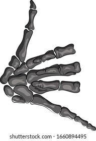 Bones hand vintage. Human skeleton bone hands. Vector skeleton hand. (in packaging design, decoration, print, t-shirt design, etc.)