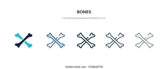 bones icon in different style vector illustration. two colored and black bones vector icons designed in filled, outline, line and stroke style can be used for web, mobile, ui