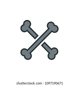 bones icon. Element of web icon with one color for mobile concept and web apps. Isolated bones icon can be used for web and mobile on white background
