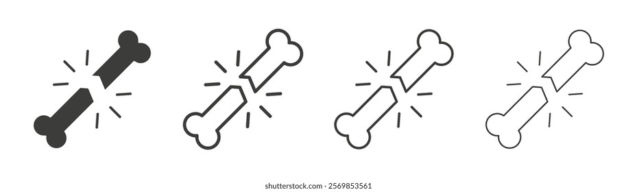 Bones icon flat and linear vector illustration on white background.