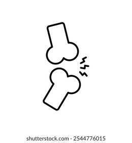 Ícone de ossos isolado em um plano de fundo branco. Ilustração vetorial.