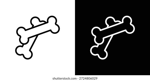 Concepto de logotipo de icono de huesos en trazos