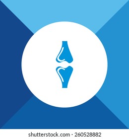 Bones Icon on Blue Background. Eps-10.