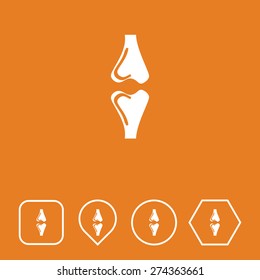 Bones Icon on Flat UI Colors with Different Shapes. Eps-10.