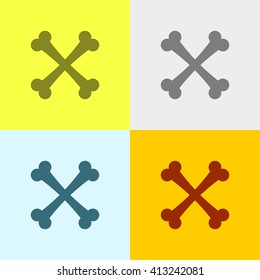 Bones Icon on Four Different Backgrounds. Eps-10.
