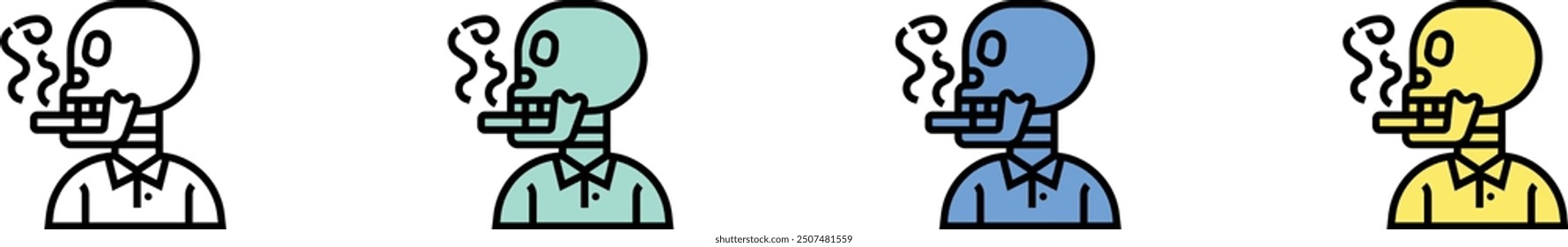 bones icon. Outline, Green, Blue and Yellow Style Design Isolated On White Background