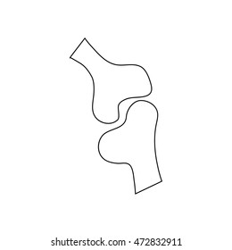 Bones icon in outline style isolated on white background