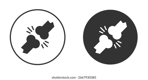 Bones icon silhouette symbol. Vector isolated illustration