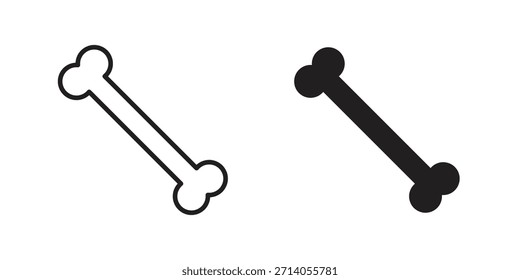 Diseños de Vector de silueta de icono de huesos. Trazos editables