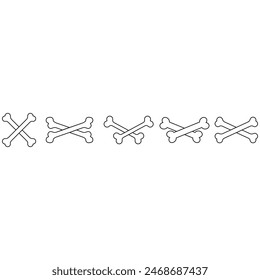 Bones icon vector set. Skeleton illustration sign collection. Pirates symbol. Halloween logo.