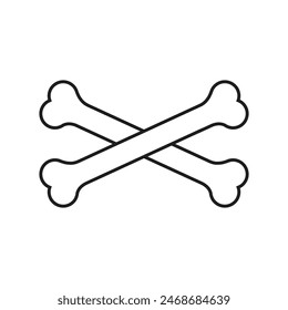 Bones icon vector. Skeleton illustration sign. Pirates symbol. Halloween logo.