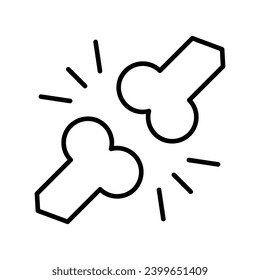 bones icon with white background vector stock illustration