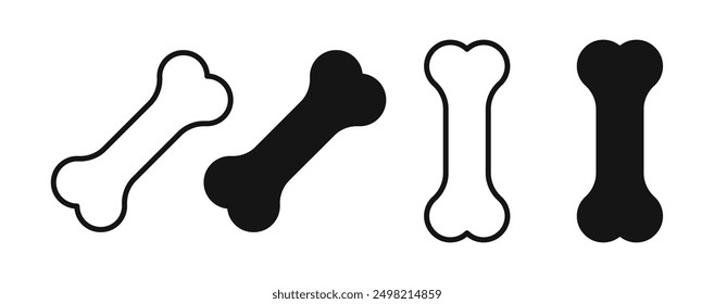 Bones iconicon vector collection in outlined and solid style