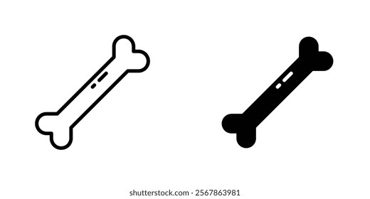 Bones icons collection in Filled flat and thin line style.