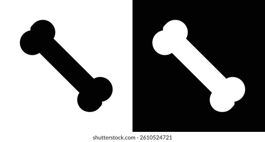 Bones icons vector set in solid flat style