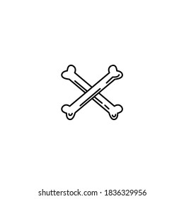 Bones icon.Thanksgiving icon. Simple, flat, outline, black.