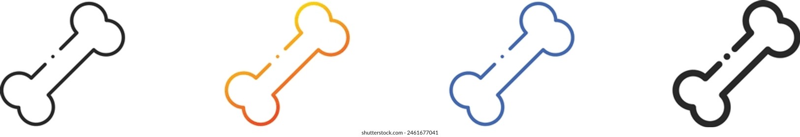 bones icon.Thin Linear, Gradient, Blue Stroke and bold Style Design Isolated On White Background