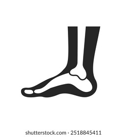 Huesos dentro del Vector del icono del pie humano