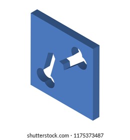 Bones isometric left top view 3D icon