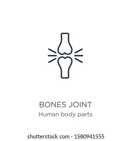 Bones joint icon. Thin linear bones joint outline icon isolated on white background from human body parts collection. Line vector sign, symbol for web and mobile