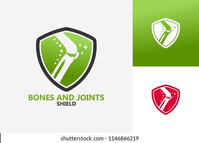 Bones And Joints Shield Logo Template Design Vector, Emblem, Design Concept, Creative Symbol, Icon
