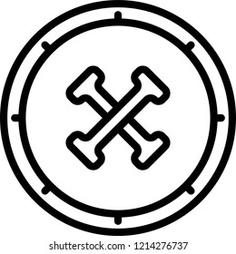 Bones line icon. Cryptocurrency blockchain altcoin vector illustration isolated on white background.