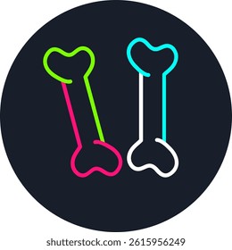 Bones Line Multi Colour Circle