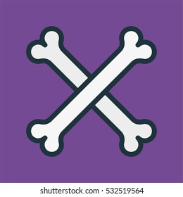 Bones Minimal Color Flat Line Stroke Icon Pictogram Symbol Illustration