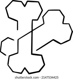 ilustración de una línea de vector minimalista de huesos