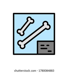 Bones, museum icon. Simple color with outline vector elements of historical things icons for ui and ux, website or mobile application