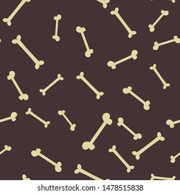 Bones on Brown Background Seamless Pattern
