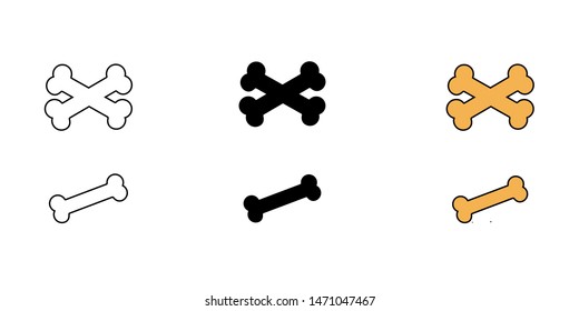 Bones on a plain background.  Drawn with the pen tool.  Vector.