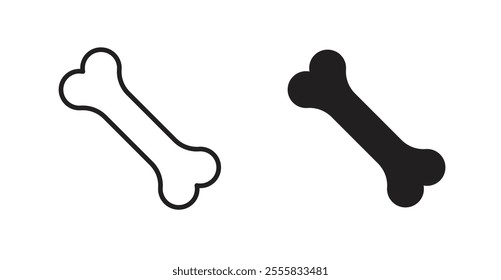 Bones outlined and solid icon vector collection.