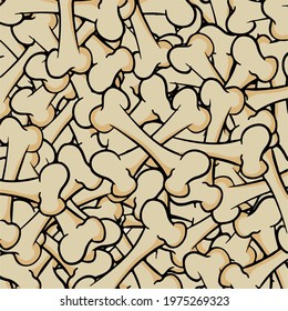 Bones Pattern Background. Vector Illustration.