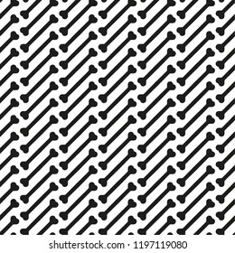 Bones seamless pattern black on transparent background (jpg on white background). Fully editable vector, perfect for Halloween.