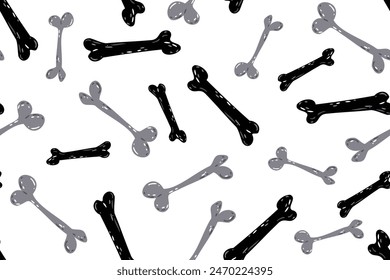 Bones seamless pattern. Surface texture. Vector illustration