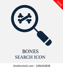 Bones search icon. Editable Bones search icon for web or mobile.