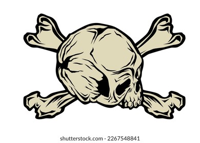 Bones and skull pirate vector