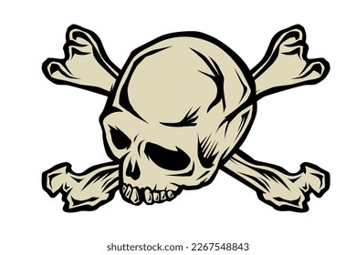 Bones and skull pirate vector