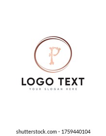 Bones style letter type P logo template, Vector logo for business and company identity 