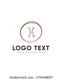 Bones style letter type X logo template, Vector logo for business and company identity 