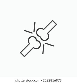 Bones thin liner icon isolated
