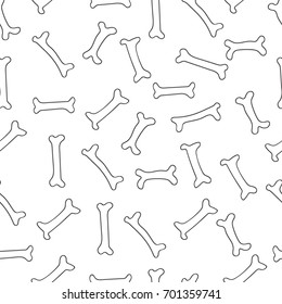 Bones, toy for a dog on a white background. sketch in a naive manner. Freehand drawing vector  with doodles. modern seamless pattern
