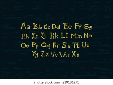 bones vector alphabet on grunge background