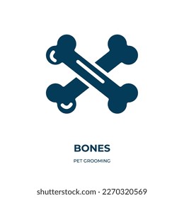 bones vector icon. bones, human, health filled icons from flat pet grooming concept. Isolated black glyph icon, vector illustration symbol element for web design and mobile apps