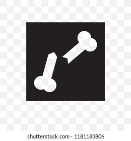 Bones vector icon isolated on transparent background, Bones logo concept
