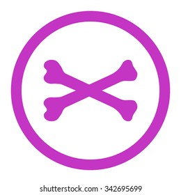 Bones vector icon. Style is flat rounded symbol, violet color, rounded angles, white background.
