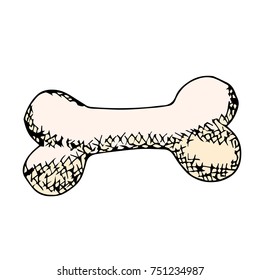 Bones vector illustration on white background. Doodle style. Design, print, logo, decor, textile, paper.
