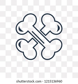 Bones vector outline icon isolated on transparent background, high quality linear Bones transparency concept can be used web and mobile