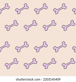 Bones. Vector seamless pattern. Background illustration, decorative design for fabric or paper. Ornament modern
